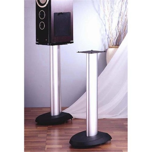 Vti Manufacturing VTI Manufacturing VSP24SB Black Base Silver Aluminum Pole 24 in. Height Speaker Stand VSP24SB - main